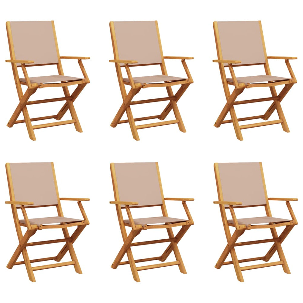 Klappbare Gartenstühle 6er Set Taupe