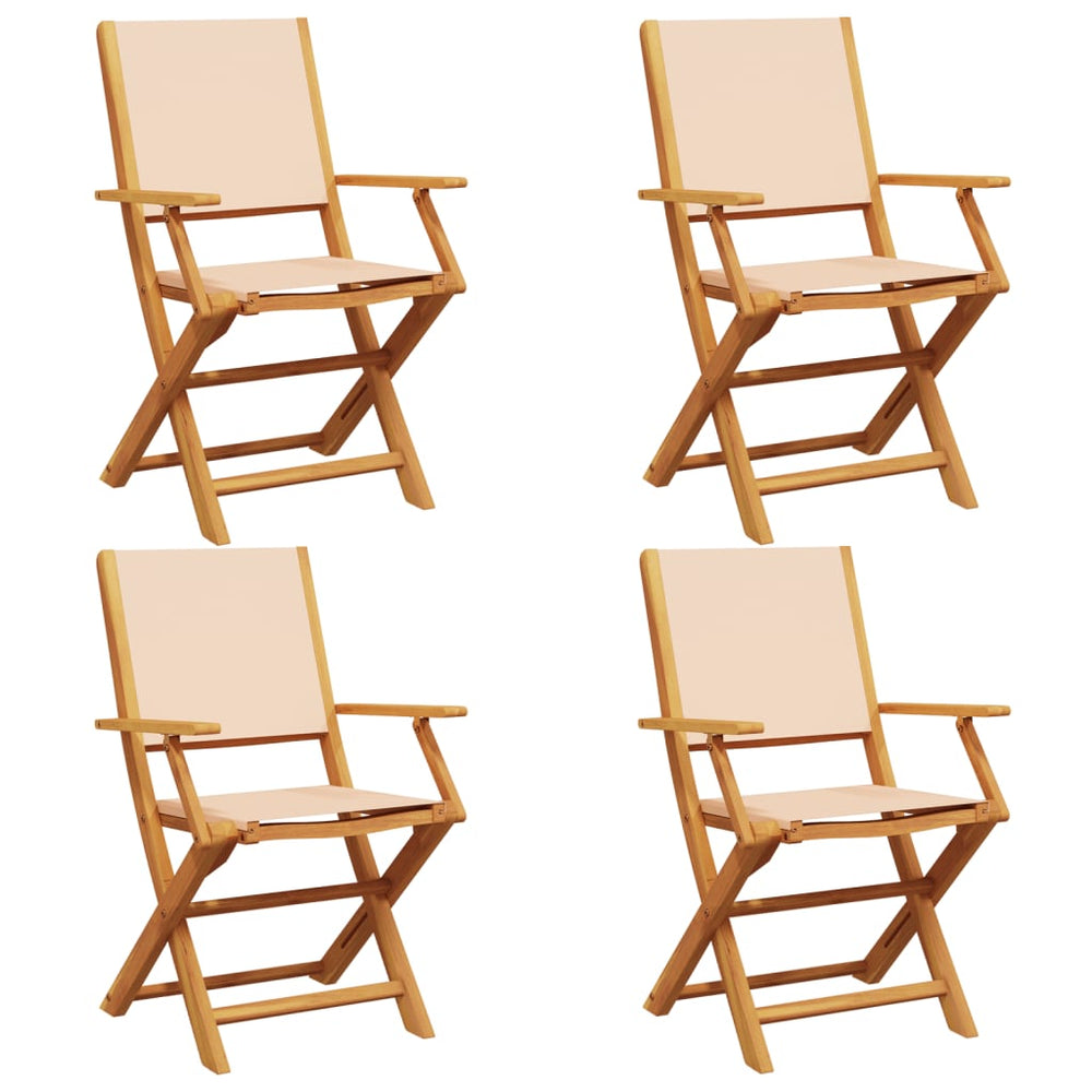 Klappbare Gartenstühle 4er Set Beige