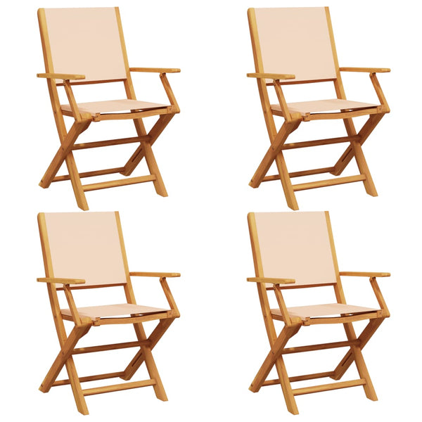 Klappbare Gartenstühle 4er Set Beige