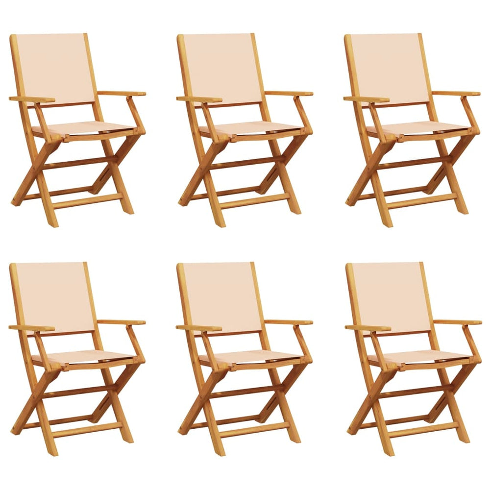 Klappbare Gartenstühle 6er Set Beige