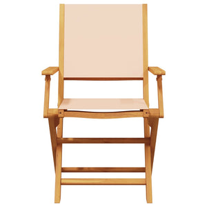 vidaXL Garden Chairs 8 pcs. Foldable Beige Fabric and Solid Wood