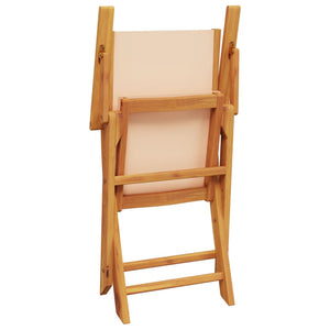 vidaXL Garden Chairs 8 pcs. Foldable Beige Fabric and Solid Wood