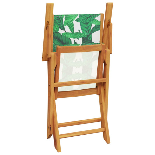 vidaXL Garden Chairs 4 pcs. Foldable Green Fabric and Solid Wood