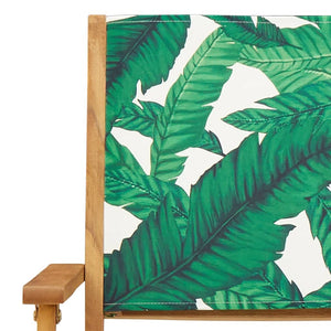 vidaXL Garden Chairs 4 pcs. Foldable Green Fabric and Solid Wood