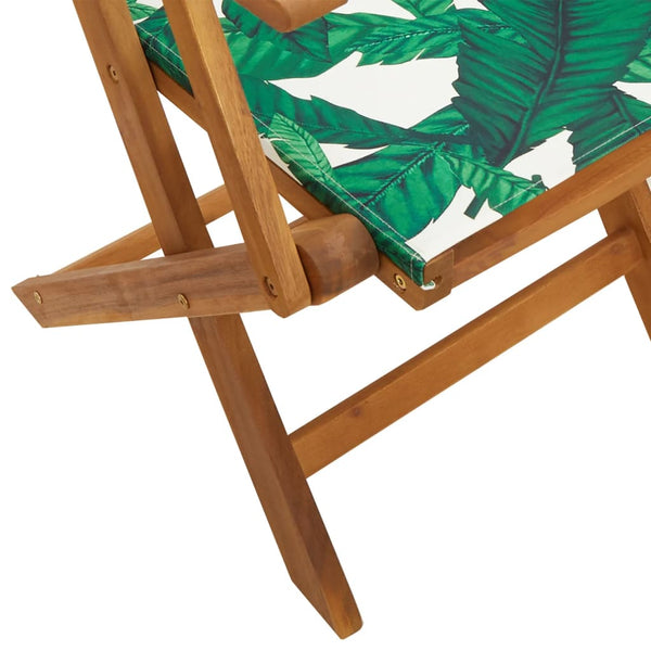vidaXL Garden Chairs 6 pcs. Foldable Green Fabric and Solid Wood