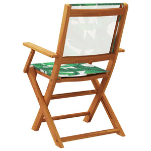vidaXL Garden Chairs 8 pcs. Foldable Green Fabric and Solid Wood