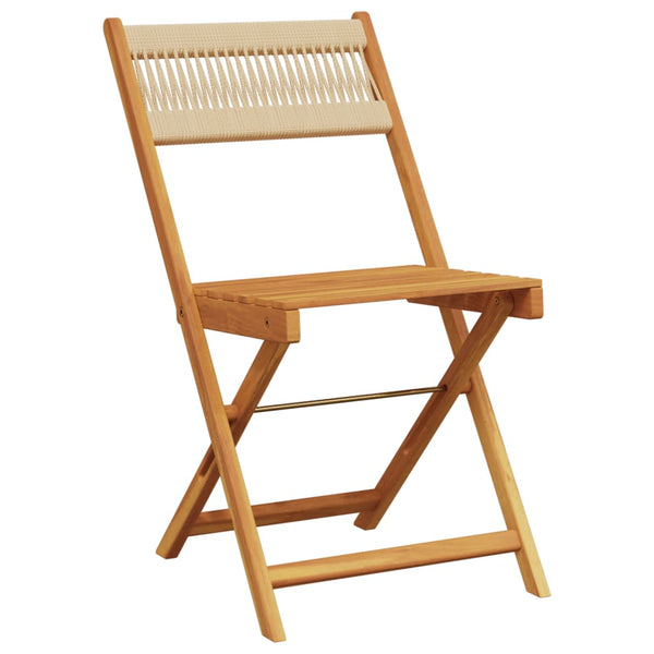 vidaXL Garden Chairs 8 pcs. Foldable Beige Solid Acacia Wood