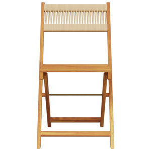 vidaXL Garden Chairs 8 pcs. Foldable Beige Solid Acacia Wood