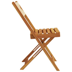 vidaXL Garden Chairs 8 pcs. Foldable Beige Solid Acacia Wood