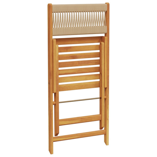 vidaXL Garden Chairs 8 pcs. Foldable Beige Solid Acacia Wood
