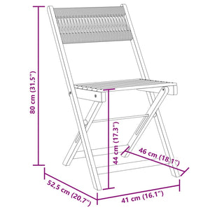 vidaXL Garden Chairs 8 pcs. Foldable Beige Solid Acacia Wood
