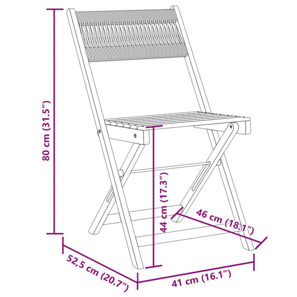 vidaXL Garden Chairs 8 pcs. Foldable Beige Solid Acacia Wood