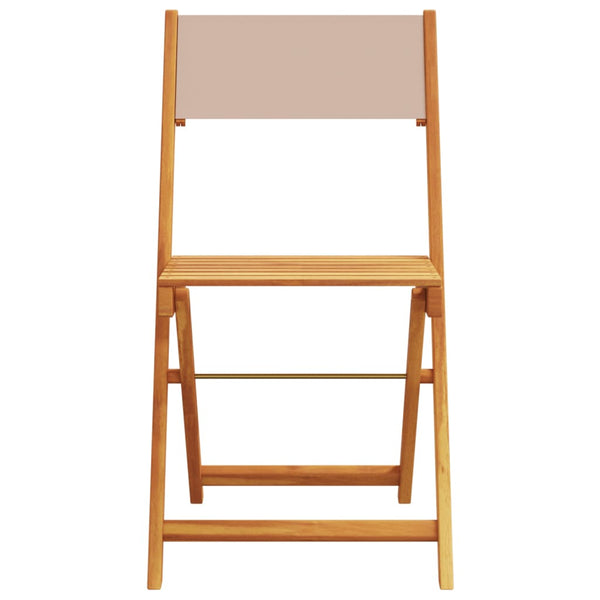 vidaXL Garden Chairs 8 pcs. Folding Taupe Fabric and Solid Wood