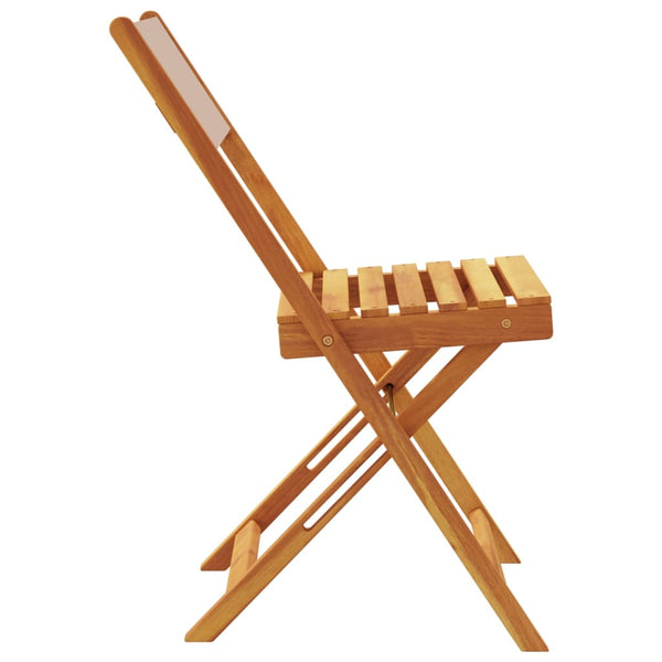 vidaXL Garden Chairs 8 pcs. Folding Taupe Fabric and Solid Wood