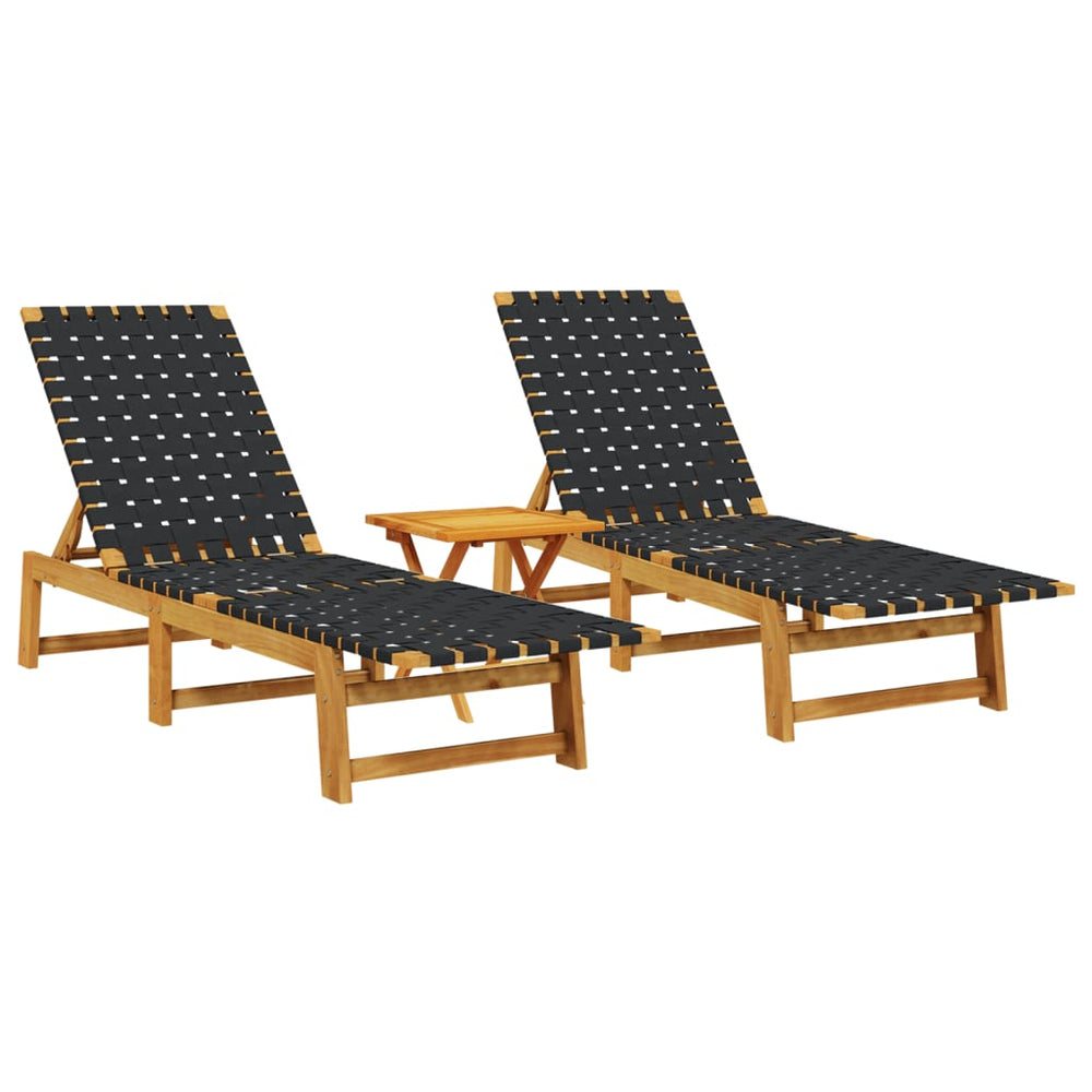 Sonnenliegen Set Akazie mit Tisch