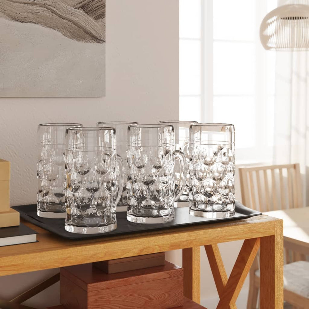 Bierkrüge Glas mit Henkel 500ml, 6er Set