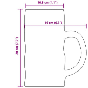 Bierkrüge Glas mit Henkel 1000 ml, 6er-Set
