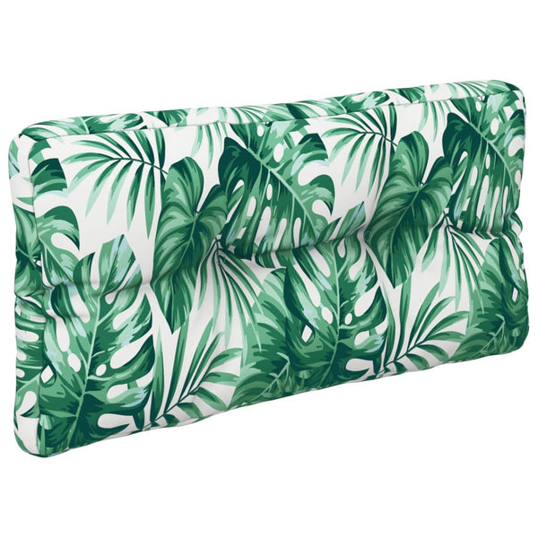 vidaXL Pallet Cushions 3-pc. Leaf Pattern Fabric