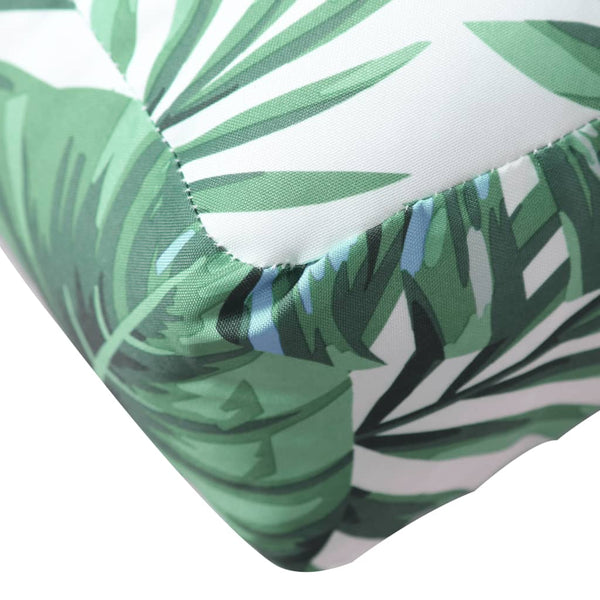 vidaXL Pallet Cushions 3-pc. Leaf Pattern Fabric