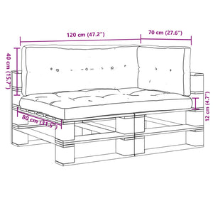 vidaXL Pallet Cushions 3-pc. Leaf Pattern Fabric