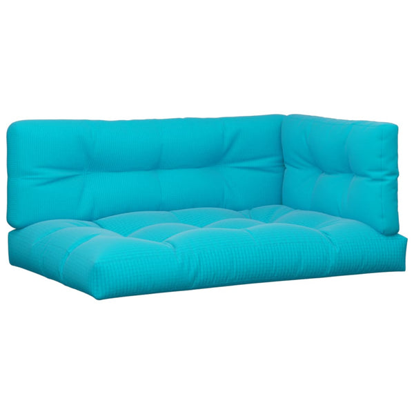 vidaXL Pallet Cushions 3-pc. Turquoise Fabric