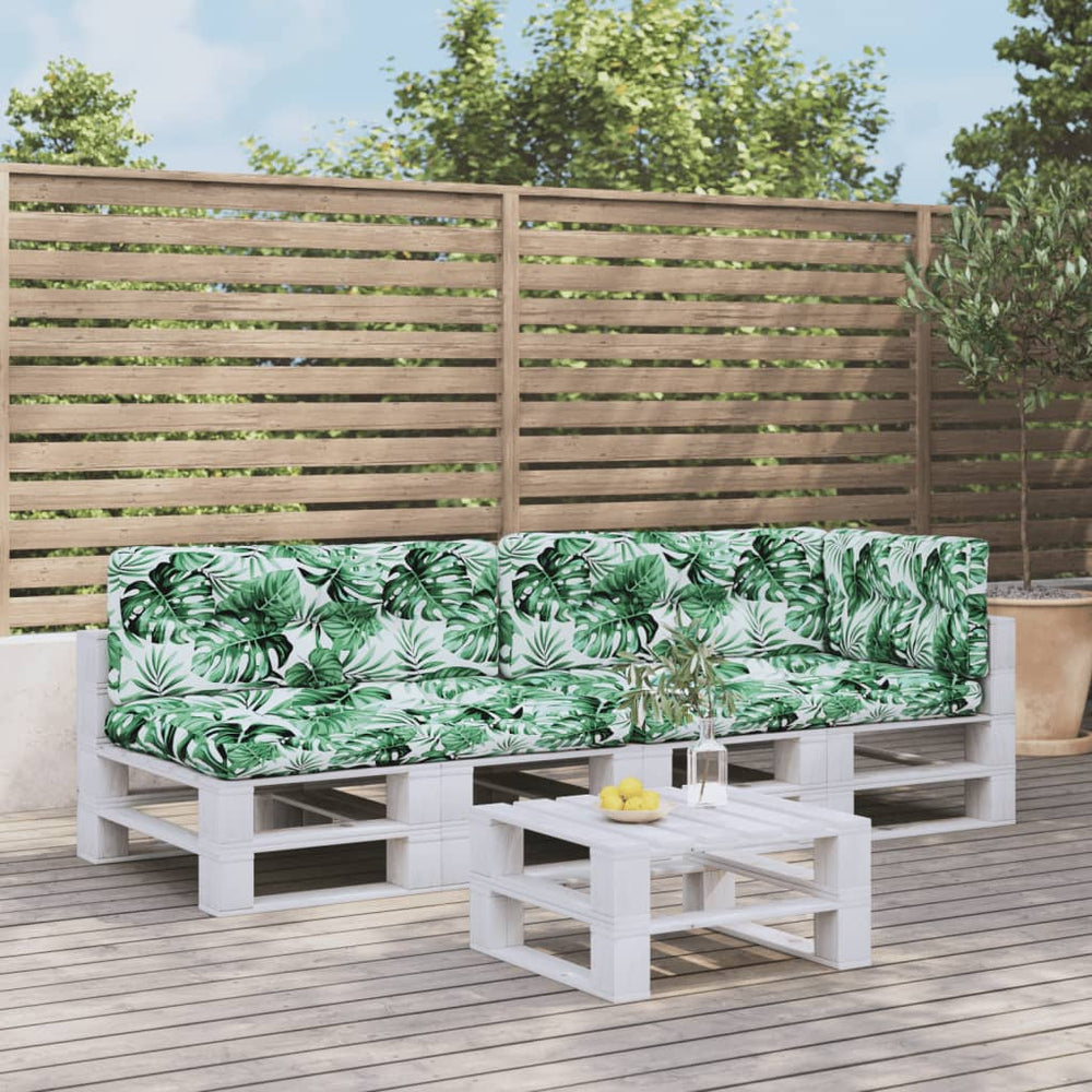 vidaXL Pallet Cushions 5 pcs. Leaf Pattern Fabric