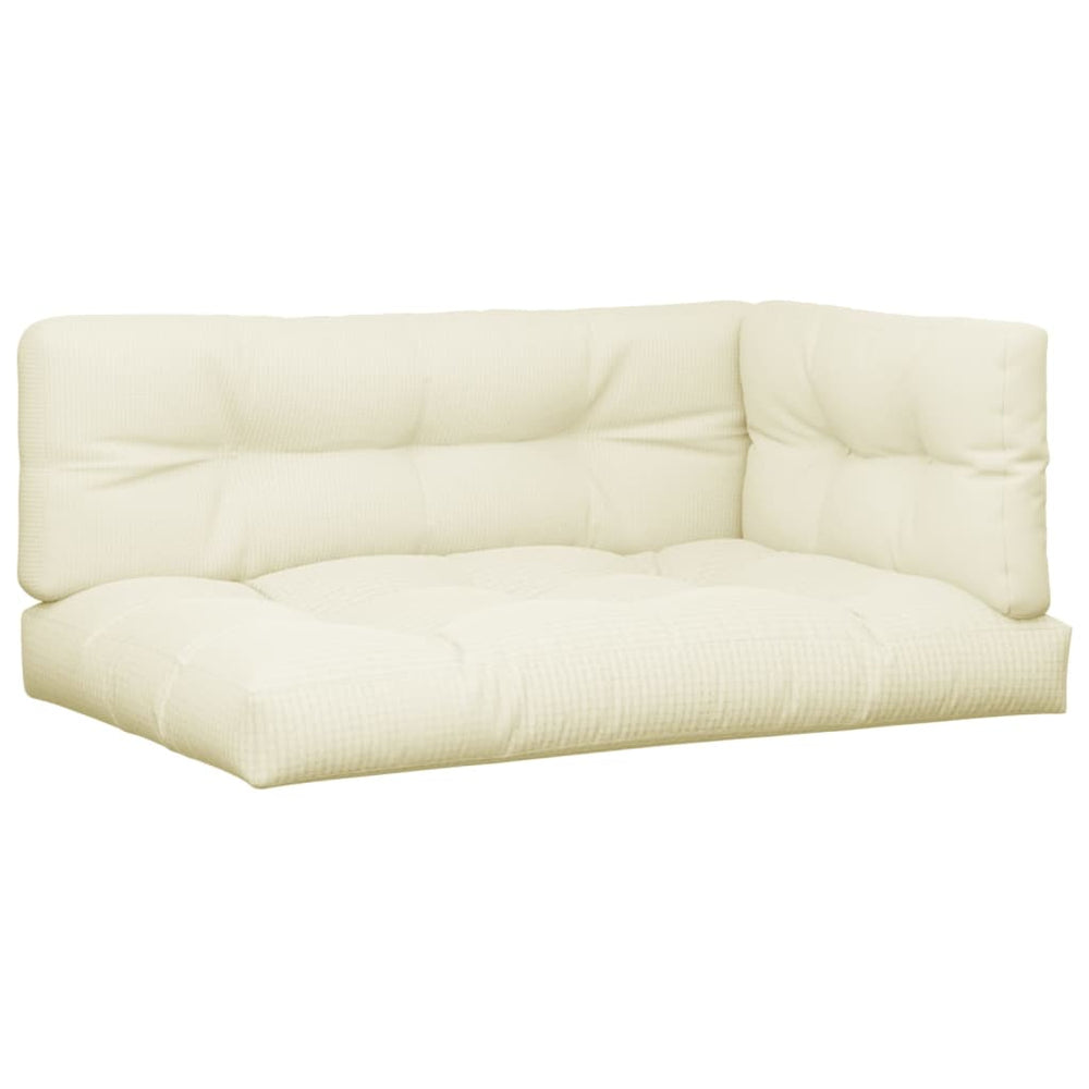 vidaXL Pallet Cushions 7-Piece Cream Fabric