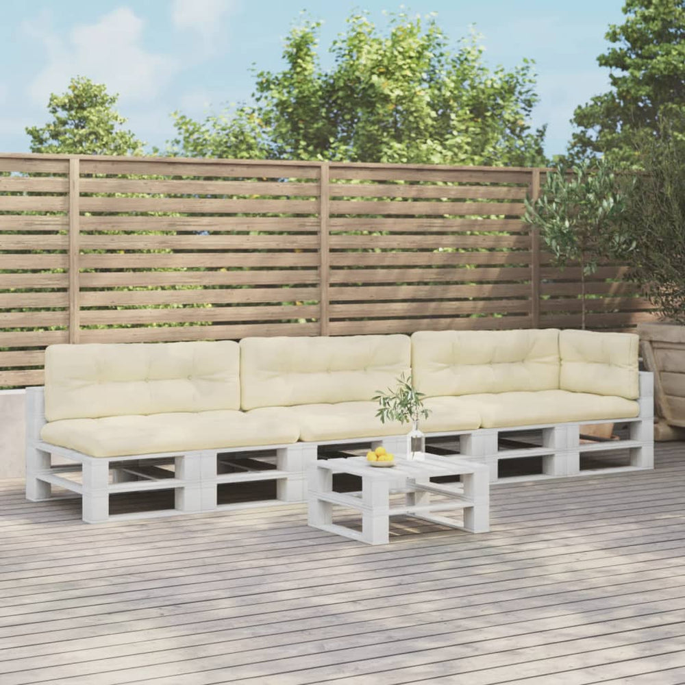vidaXL Pallet Cushions 7-Piece Cream Fabric