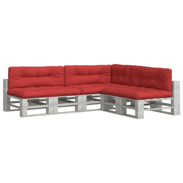 vidaXL Pallet Cushions 7-pc. Red Fabric