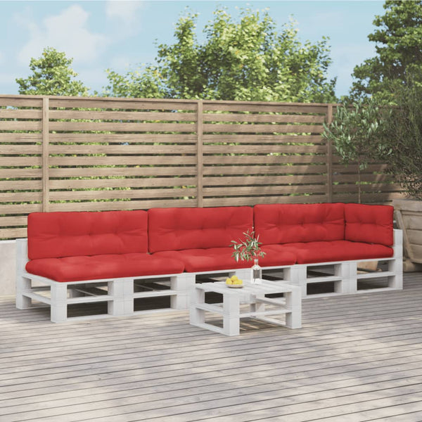 vidaXL Pallet Cushions 7-pc. Red Fabric