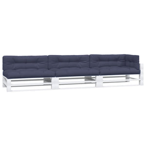 vidaXL Pallet Cushions 7 pcs. Navy Blue Fabric
