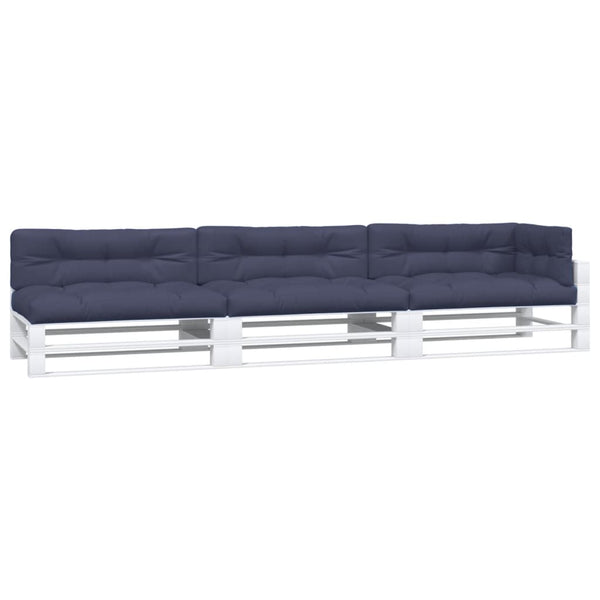 vidaXL Pallet Cushions 7 pcs. Navy Blue Fabric