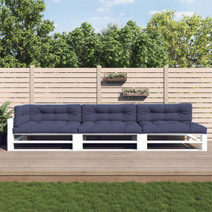 vidaXL Pallet Cushions 7 pcs. Navy Blue Fabric