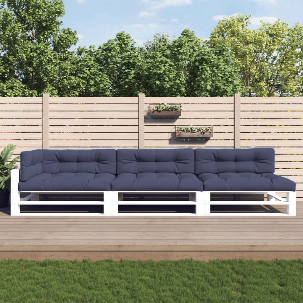 vidaXL Pallet Cushions 7 pcs. Navy Blue Fabric