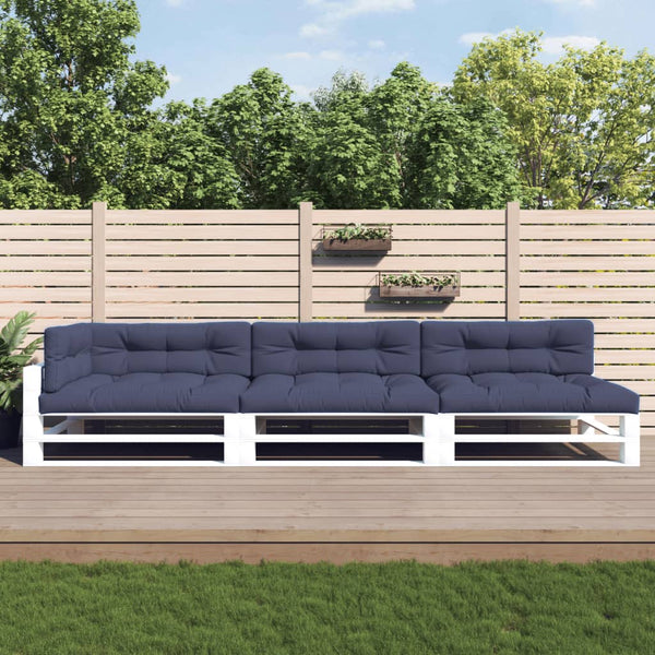 vidaXL Pallet Cushions 7 pcs. Navy Blue Fabric