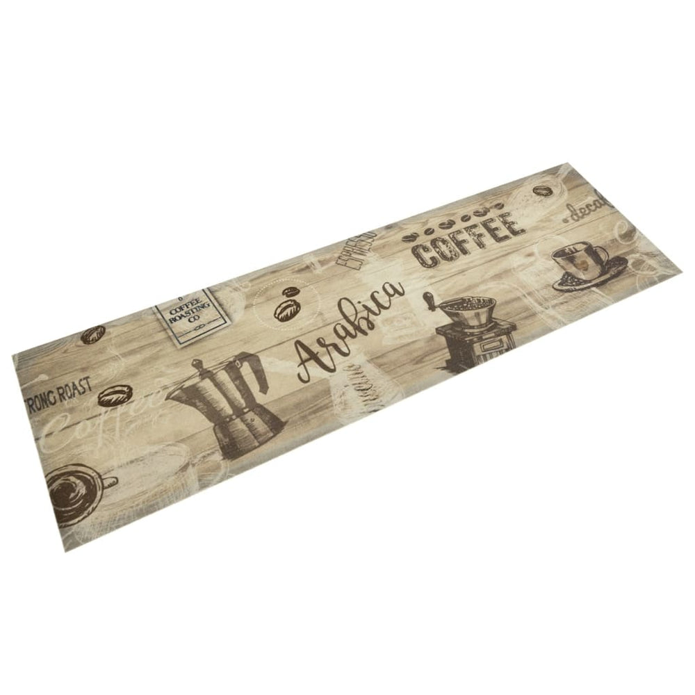 vidaXL Washable Kitchen Rug Coffee Brown 45x150 cm Velvet
