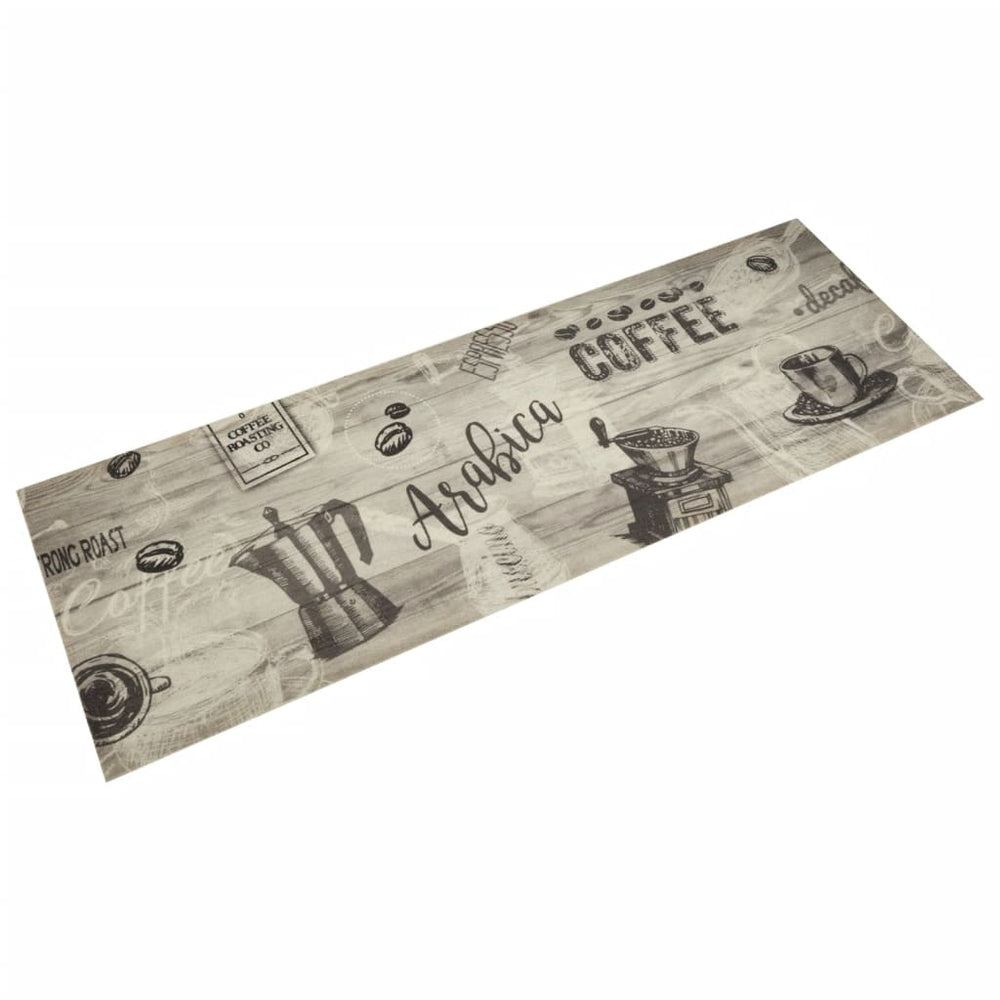 vidaXL Washable Kitchen Rug Coffee Gray 60x180 cm Velvet
