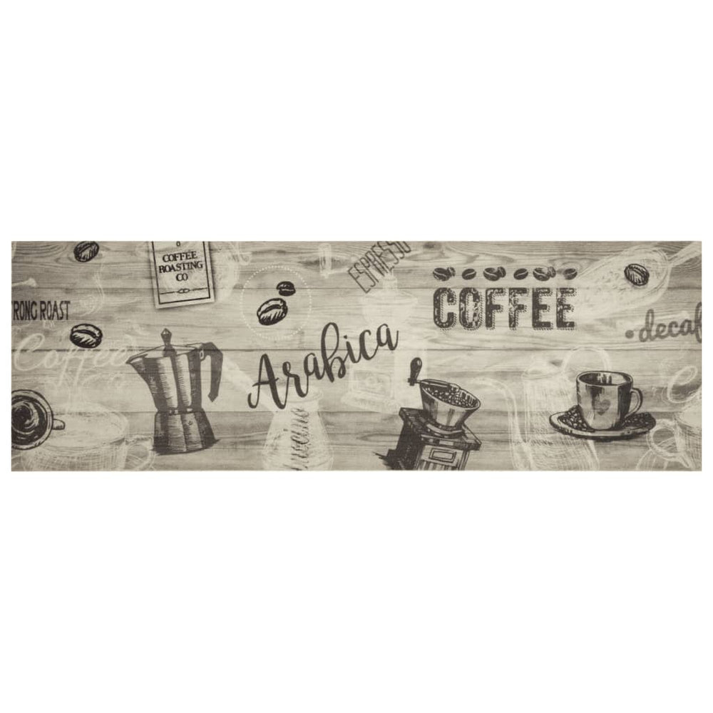 vidaXL Washable Kitchen Rug Coffee Gray 60x180 cm Velvet