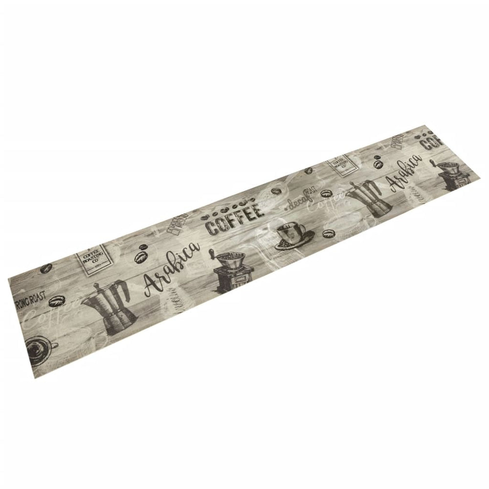 vidaXL Washable Kitchen Rug Coffee Gray 60x300 cm Velvet