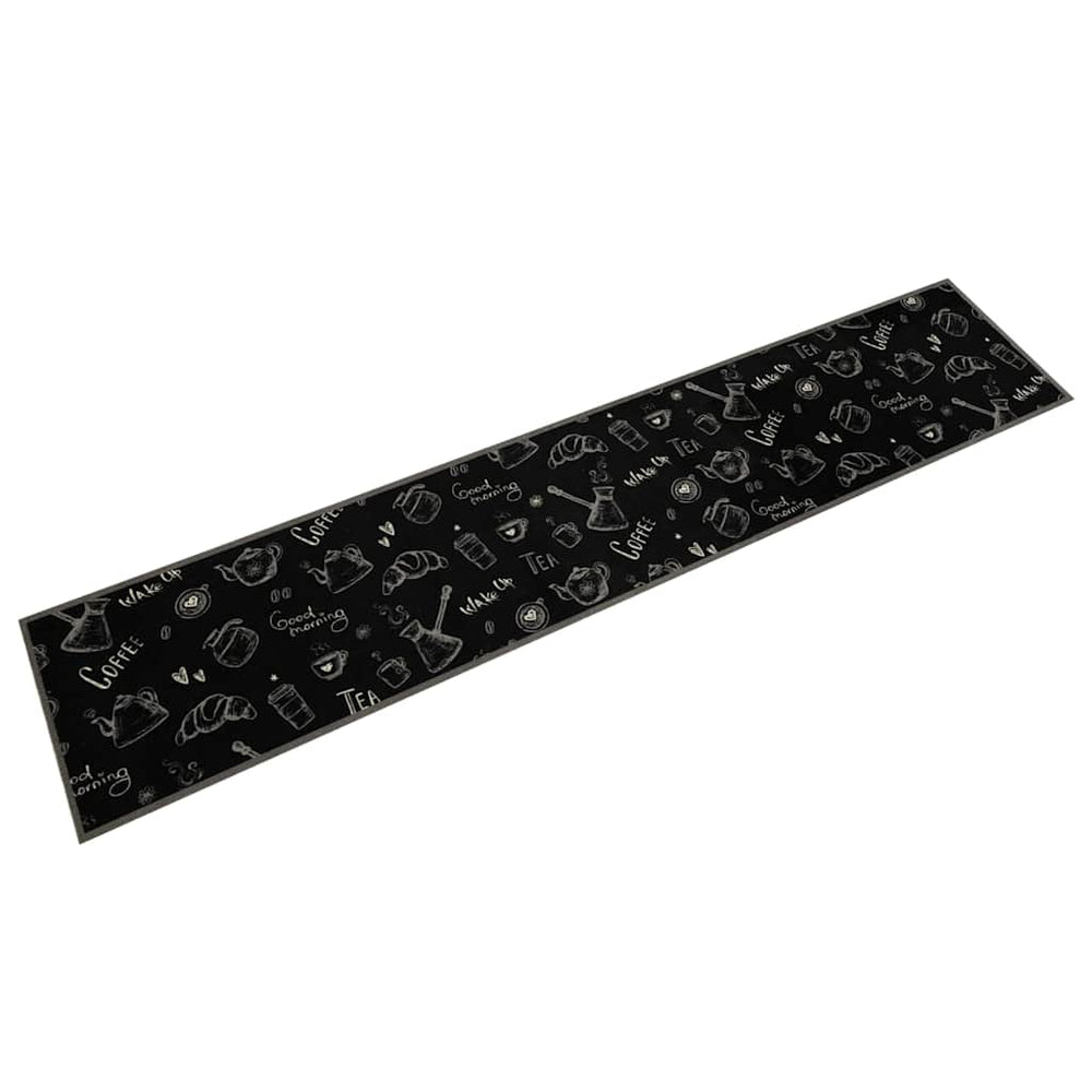 vidaXL Washable Kitchen Runner Morning Black 60x300 cm Velvet