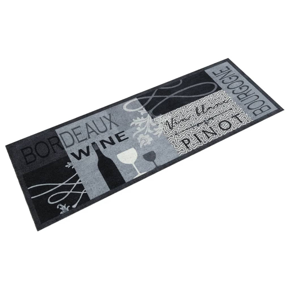 vidaXL Kitchen Mat Washable Wine Gray 45x150 cm Velvet