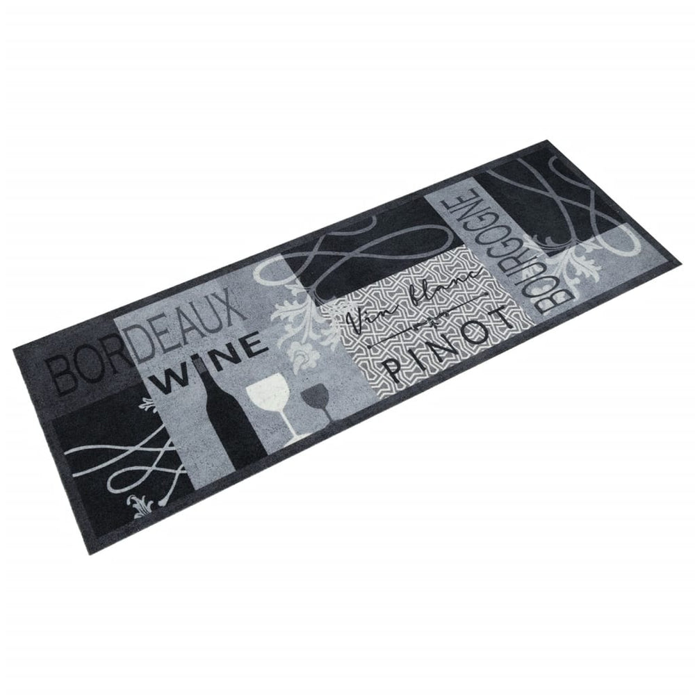 vidaXL Washable Kitchen Runner Wine Grey 60x180 cm Velvet