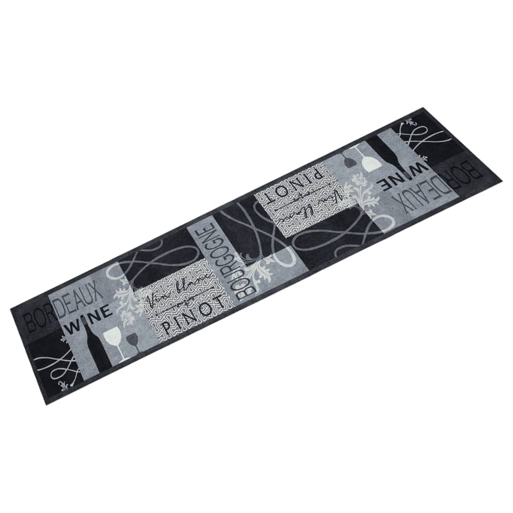 vidaXL Washable Kitchen Runner Wine Grey 60x300 cm Velvet