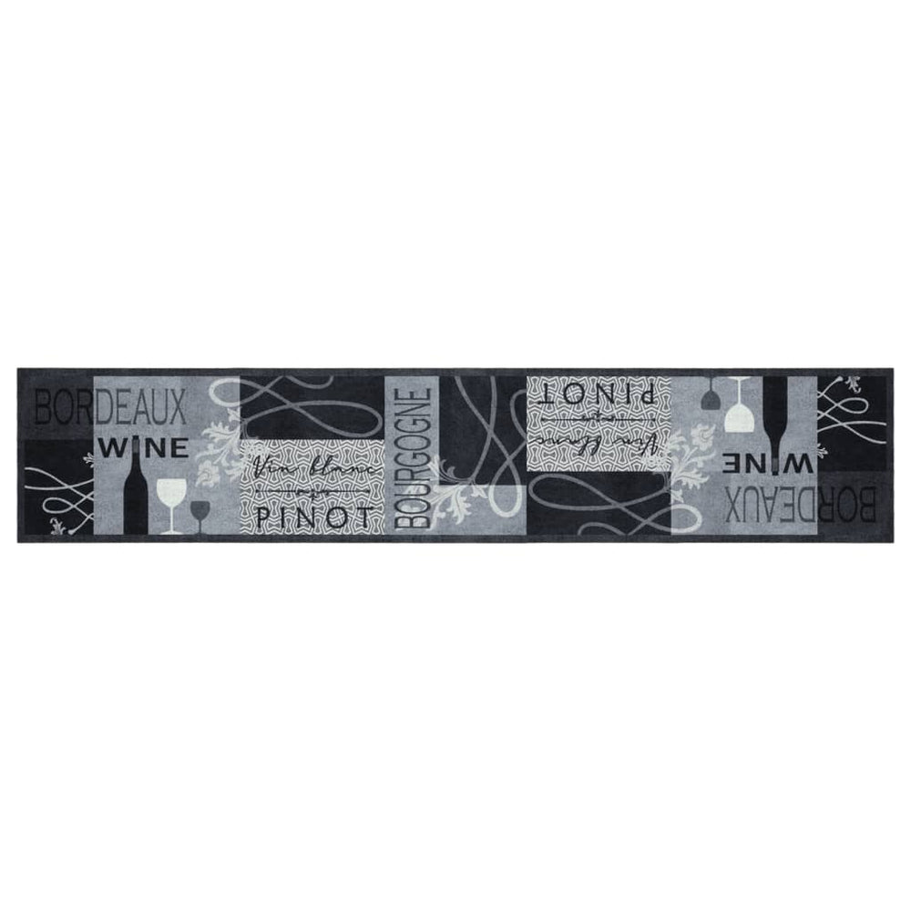 vidaXL Washable Kitchen Runner Wine Grey 60x300 cm Velvet