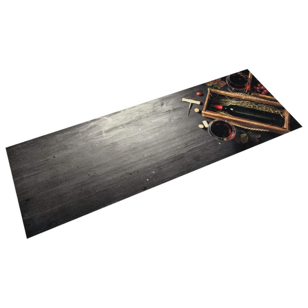 vidaXL Washable Kitchen Runner Wine Bottle 60x180 cm Velvet
