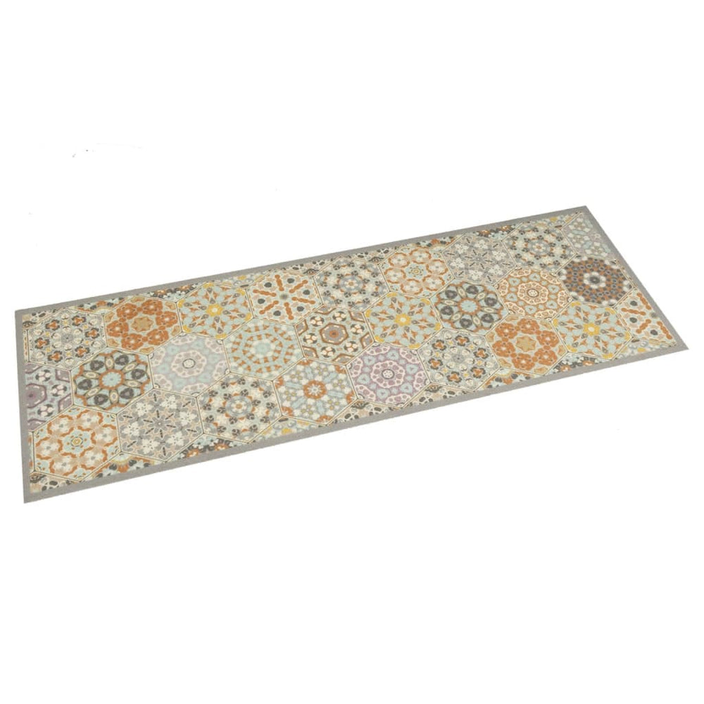 vidaXL Kitchen Runner Washable Hexagon Pastel 60x180 cm Velvet