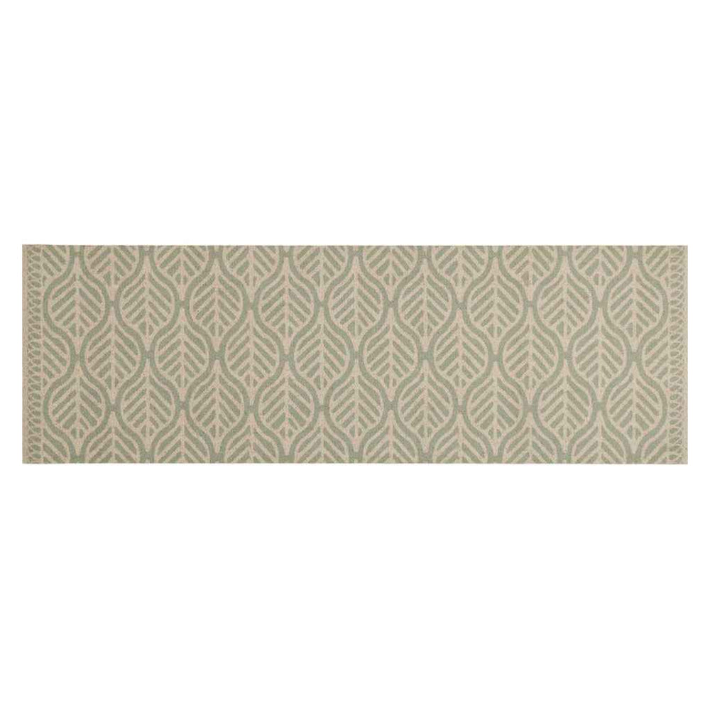vidaXL Kitchen Mat Washable Leaves 60x180 cm Velvet
