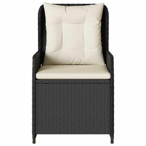vidaXL Garden Armchairs 2 pcs. Adjustable Black Poly Rattan