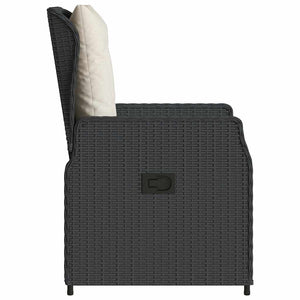 vidaXL Garden Armchairs 2 pcs. Adjustable Black Poly Rattan