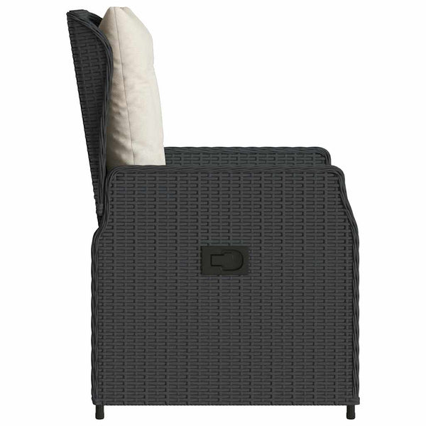 vidaXL Garden Armchairs 2 pcs. Adjustable Black Poly Rattan